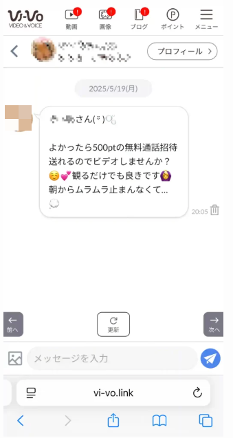 VIVO 女の子とのやり取り